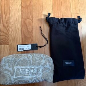 Versace Beige and Black Cosmetic Bag